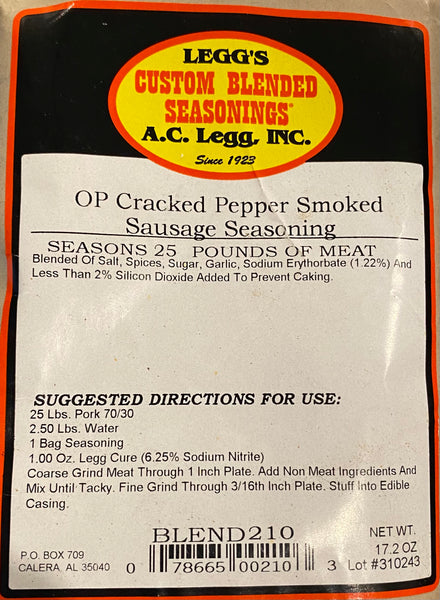 A.C. Legg Cracked Pepper Smoked Sausage Seasoning Blend #210