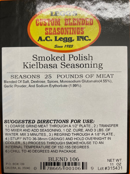 A.C. Legg Smoked Polish Kielbasa Seasoning Blend #106
