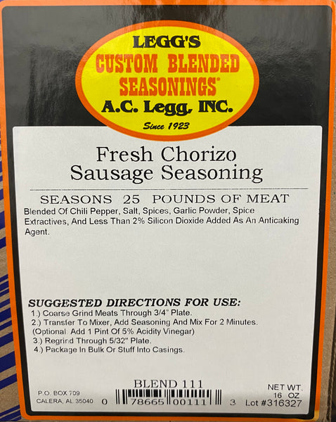 A.C. Legg Fresh Chorizo Sausage Seasoning Blend #111