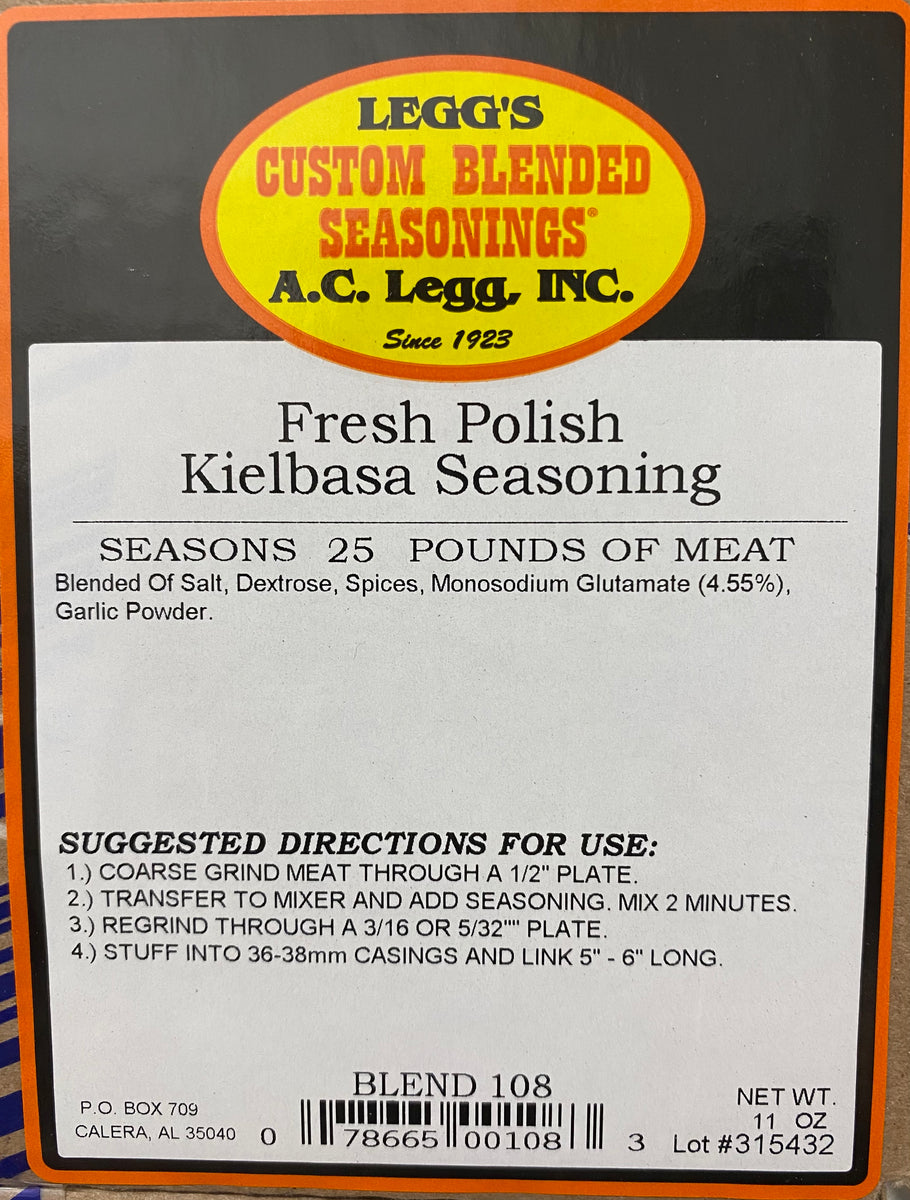 A.C. Legg Fresh Polish Kielbasa Seasoning Blend 108 Gulf Coast