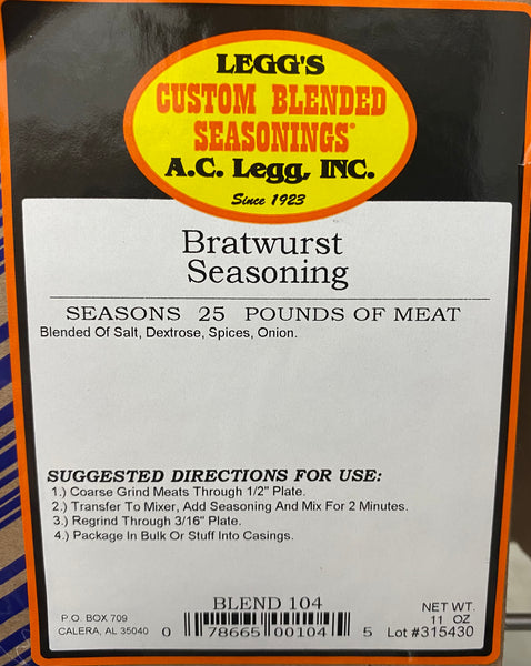 A.C. Legg Bratwurst Seasoning Blend #104