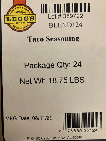 A.C. Legg Taco Seasoning Blend #124