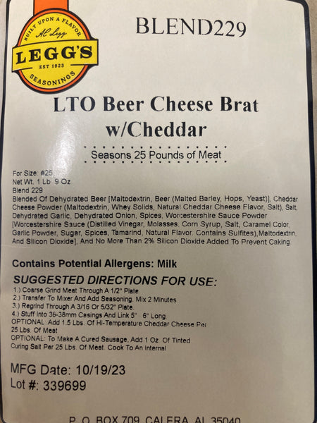 A.C. Legg Beer Cheese Brat Blend #229