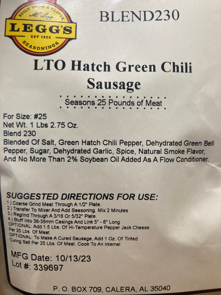 A.C. Legg Hatch Green Chile Sausage Seasoning Blend #230