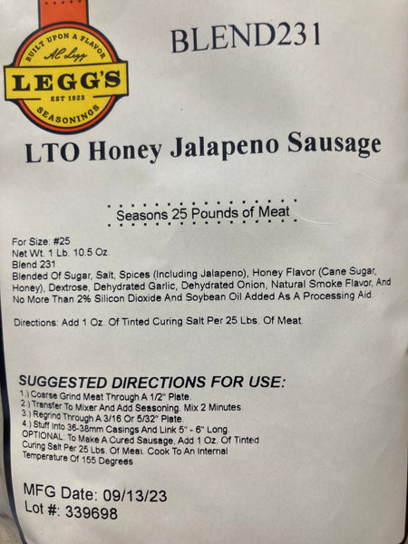 A.C. Legg Honey Jalapeno Sausage Seasoning Blend #231