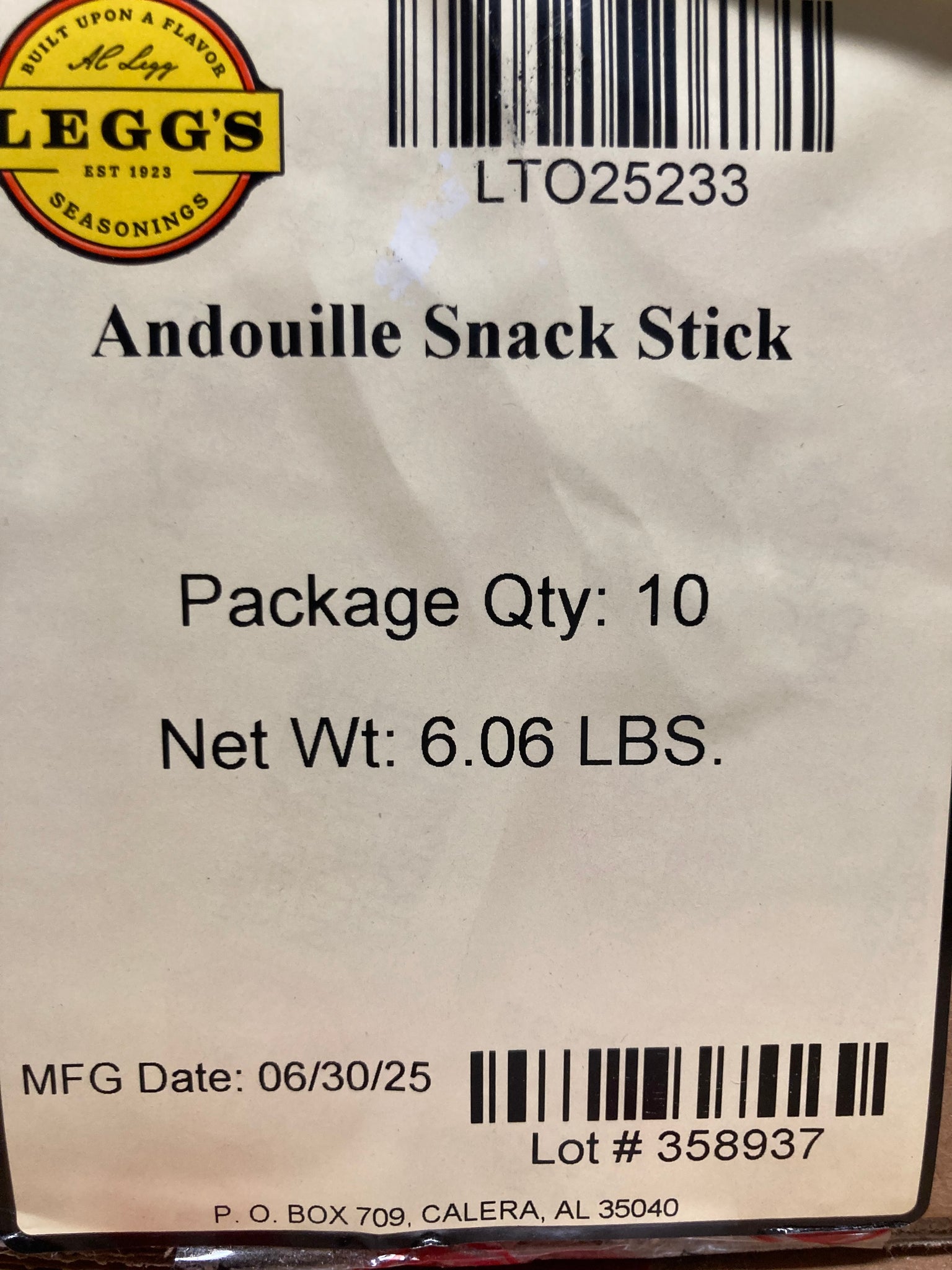 A.C. Legg Andouille Snack Stick Seasoning