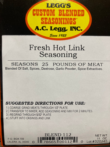 A.C. Legg Fresh Hot Link Seasoning Blend #112