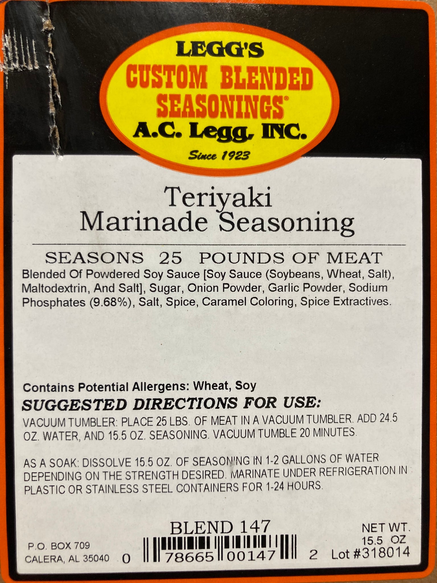 A.C. Legg Teriyaki Marinade Blend #147