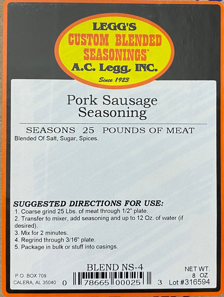 A C Legg Pork Sausage Seasoning Blend Ns4 – Gulf Coast Seasoning