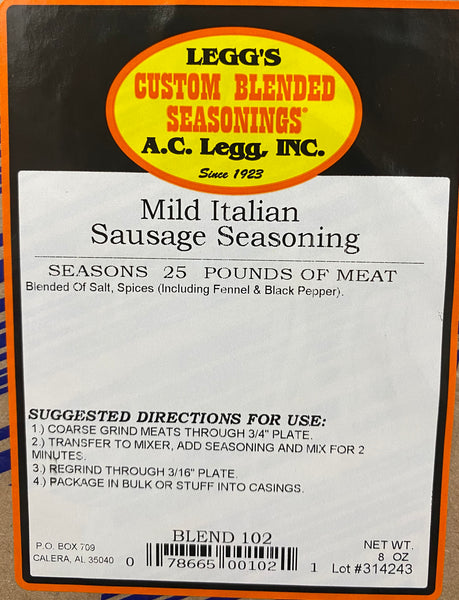 A.C. Legg Mild Italian Sausage Blend #102