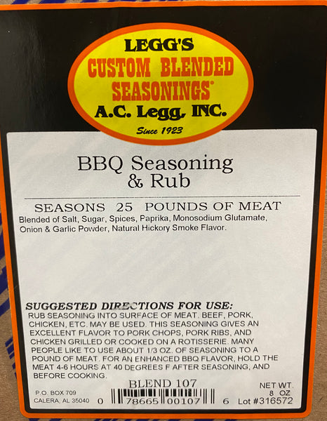 A.C. Legg Barbecue Seasoning & Rub Blend #107