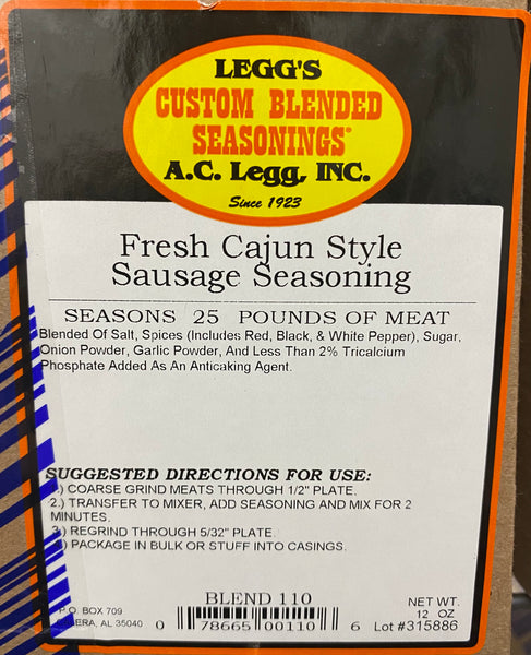 A.C. Legg Fresh Cajun Style Sausage Seasoning Blend #110