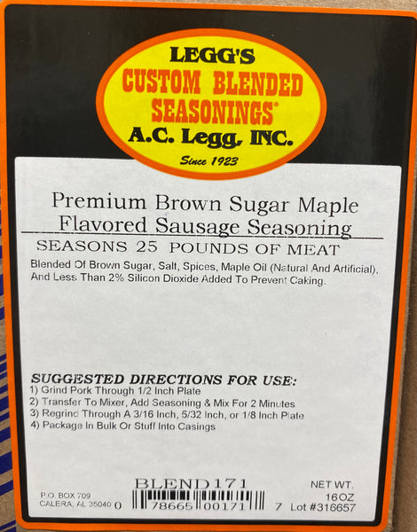 A.C. Legg Premium Brown Sugar Maple Sausage Seasoning Blend #171