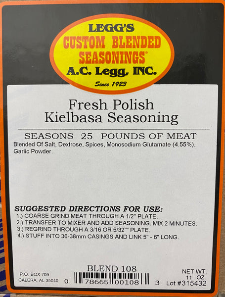 A.C. Legg Fresh Polish Kielbasa Seasoning Blend #108