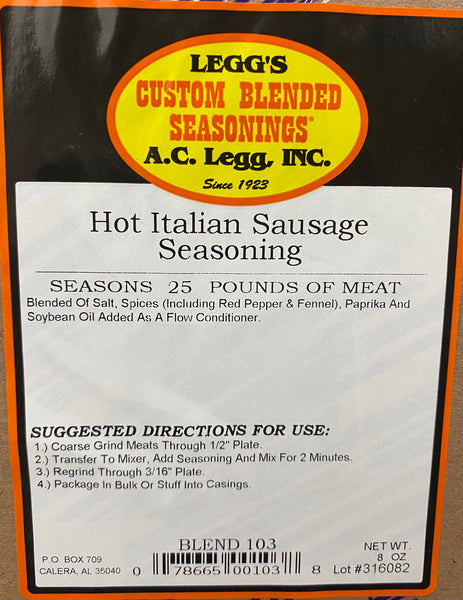 A.C. Legg Hot Italian Sausage Blend #103