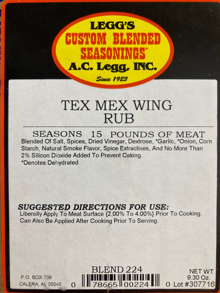 A.C. Legg Tex Mex Wing Rub Blend #224