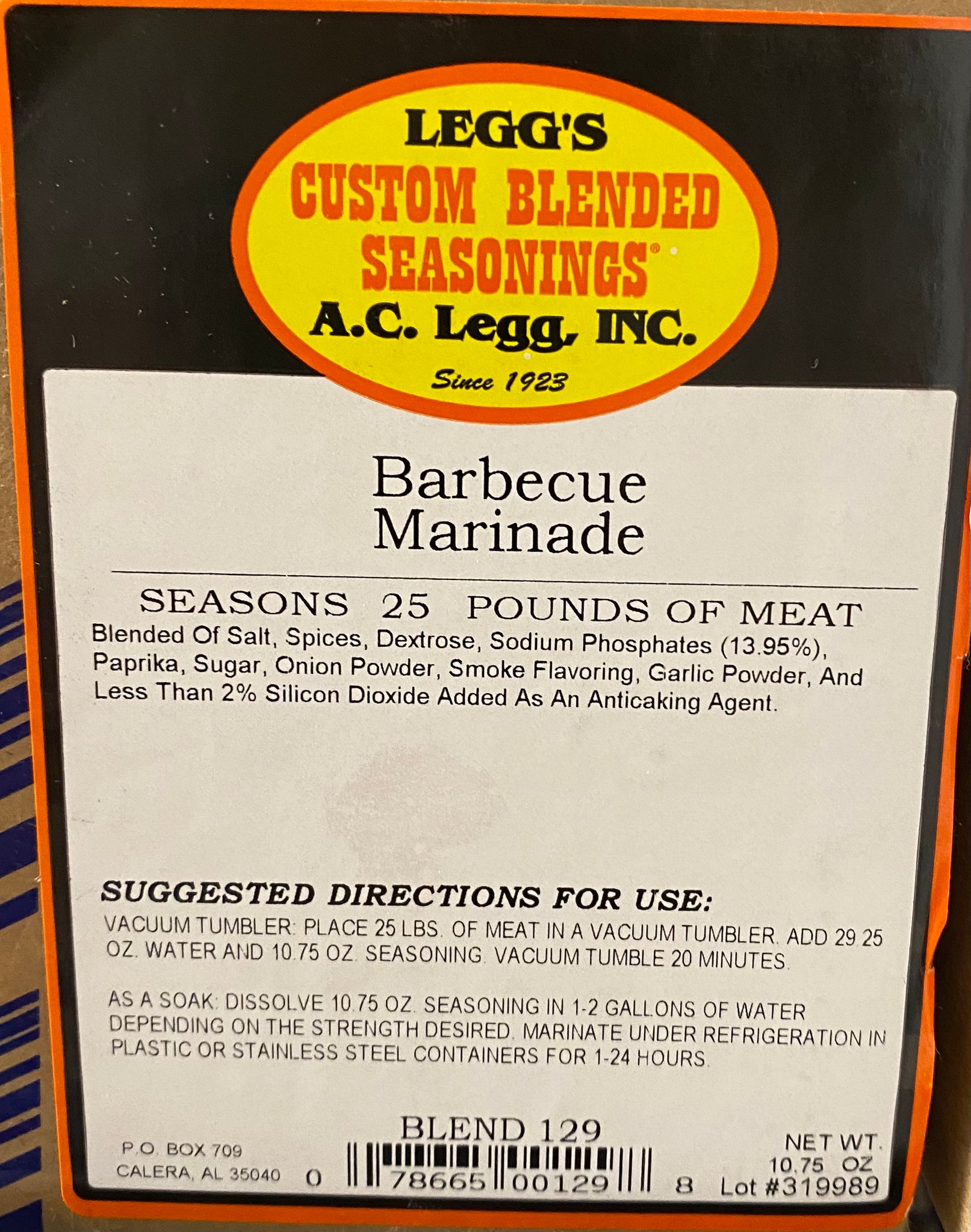 A.C. Legg Barbecue Marinade Blend #129