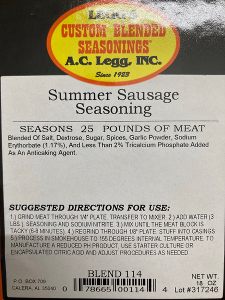 A.C. Legg Summer Sausage Seasoning Blend #114